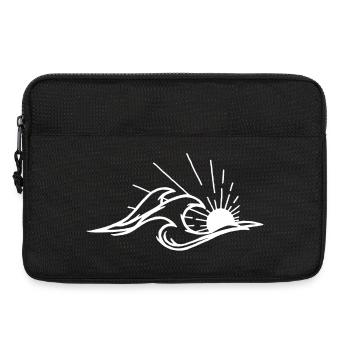 Les vagues et le soleil blanc - Sacoche pour ordinateur portable 13 pouces - noir - Devant