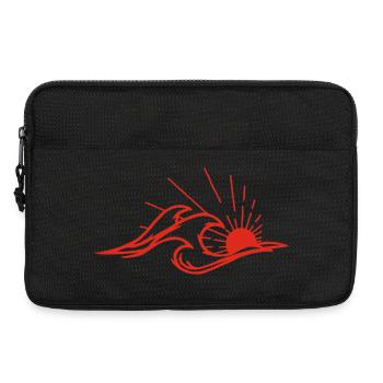 Les vagues et le soleil rouge - Sacoche pour ordinateur portable 13 pouces - noir - Devant