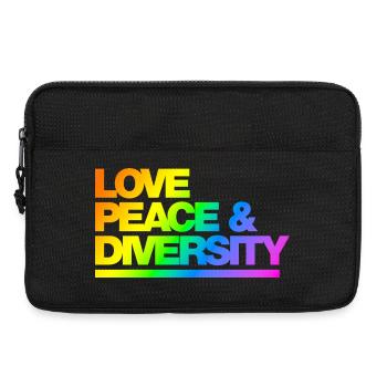 Typo Love Peace Diversity Rainbow - Laptop bag 13" - black - Front