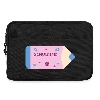 Crayon de couleur rose bleu clair petites fleurs - Écolier - Sacoche pour ordinateur portable 13 pouces - noir - Devant