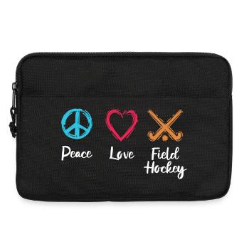 Peace Love Hockey sur gazon - Sacoche pour ordinateur portable 13 pouces - noir - Devant