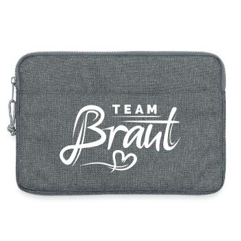Team Braut - Junggesellinnen Abschied Bachelorette - Laptoptasche 13" - Grau meliert - Vorne