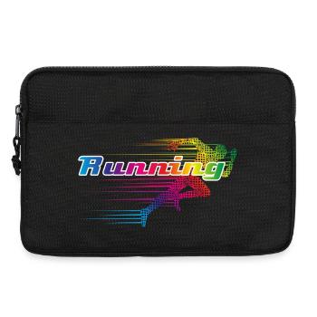 Coureur coloré en lettrage de sprint "Running - Sacoche pour ordinateur portable 13 pouces - noir - Devant