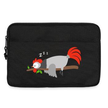 T-shirt avec motif coq « Bonne nuit » - Sacoche pour ordinateur portable 13 pouces - noir - Devant