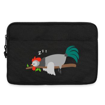 Hahn Huhn Gockel Hühner Hähne Schlafanzug Shirt - Laptoptasche 13" - Schwarz - Vorne