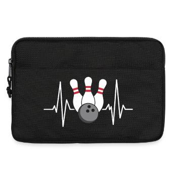 Bowling ball and pins - Laptop bag 13" - black - Front