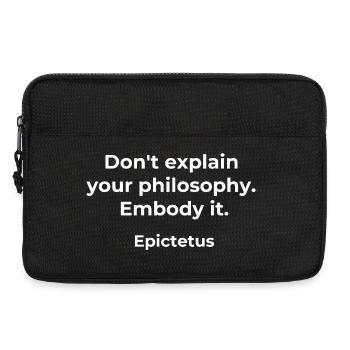 Epictetus Philosophy Quote Design - Laptop bag 13" - black - Front