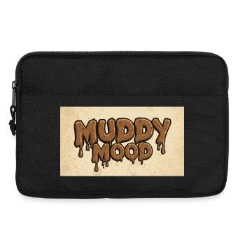 Muddy Mood Schriftzug Design - Laptoptasche 13" - Schwarz - Vorne