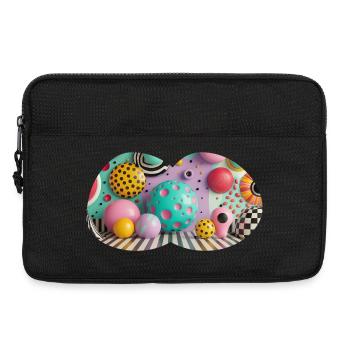 Colorful 3D Polka Dot Art World - Laptop bag 13" - black - Front
