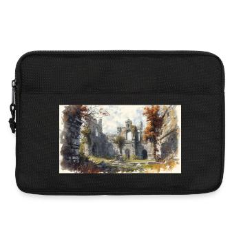 Autumn Ruins in Watercolor - Laptop bag 13" - black - Front