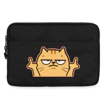 Middle Finger Cat - Laptop bag 13" - black - Front