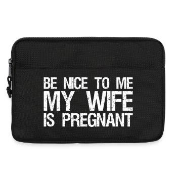 Sois gentil avec moi Ma femme est enceinte Tee Papa mignon - Sacoche pour ordinateur portable 13 pouces - noir - Devant