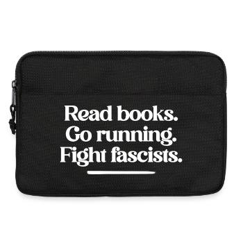 Read Books Go Running Fight Fascists NO KINGS - Laptop bag 13" - black - Front