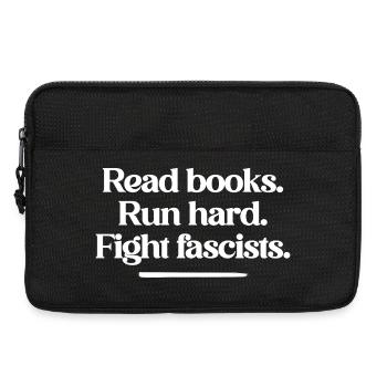 Read Books Run Hard Fight Fascists - Laptop bag 13" - black - Front