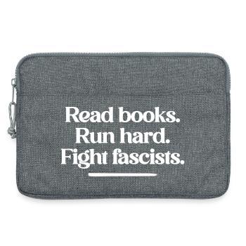Read Books Run Hard Fight Fascists - Laptoptasche 13" - Grau meliert - Vorne