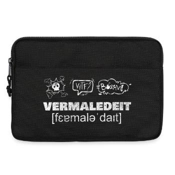 VERMALEDEIT [fɛɐ̯maləˈdaɪ̯t] - Laptoptasche 13" - Schwarz - Vorne