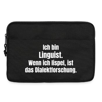 Ich bin Linguist Dialektforschung - Laptoptasche 13" - Schwarz - Vorne