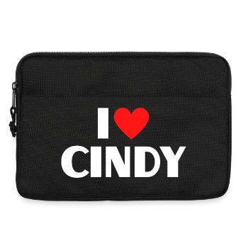 I Love Cindy Red Heart Retro Statement - Laptop bag 13" - black - Front