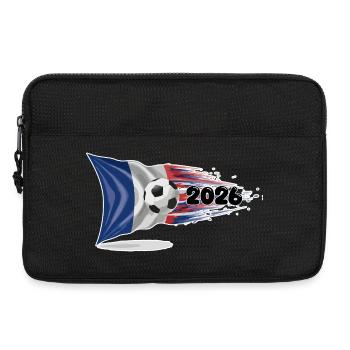 Frankreich 2026 Fußballflaggenexplosion - Laptoptasche 13" - Schwarz - Vorne