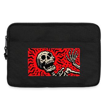Skelett im Blutrot Retro-Print - Laptoptasche 13" - Schwarz - Vorne