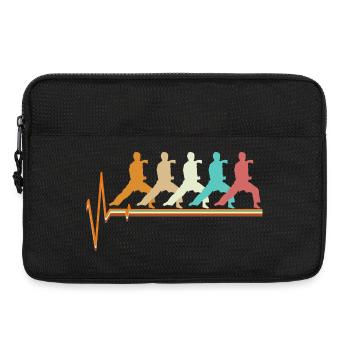 Karate Heartbeat Echo Retro Martial Arts Gift - Laptop bag 13" - black - Front