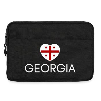 Heart with Georgia flag, I love Georgia - Laptop bag 13" - black - Front
