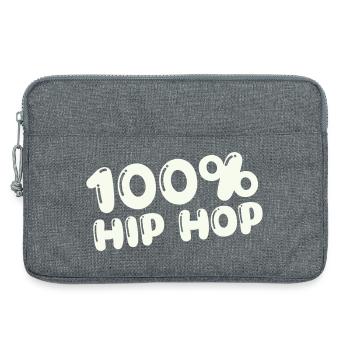 100,-_hip_hop- - Laptop bag 13" - heather grey - Front