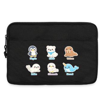 Kuschelige Arktis-Tierwelt - Laptoptasche 13" - Schwarz - Vorne