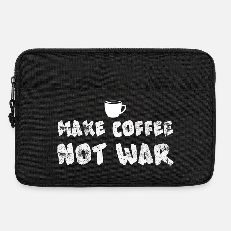 UMake Coffee Not War Lustiges Kaffeedesign - Laptoptasche 13" - Schwarz
