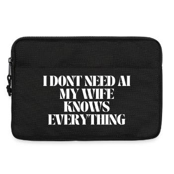 I don't need AI my wife knows everything, no AI ne - Laptop bag 13" - black - Front