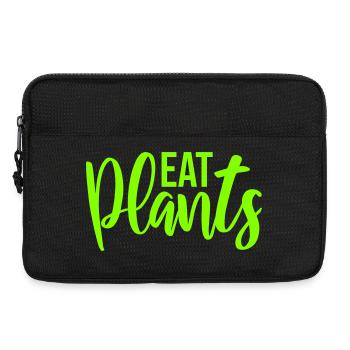Eat Plants Funny Vegan Vegetarian Statement Logo - Laptop bag 13" - black - Front