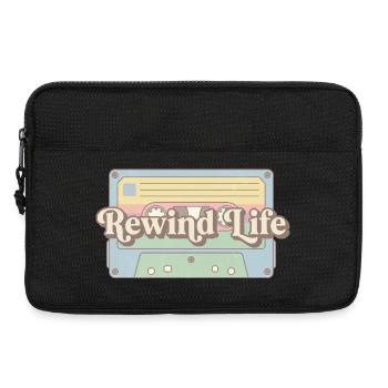Rewind Life Retro Kassette - Laptoptasche 13" - Schwarz - Vorne