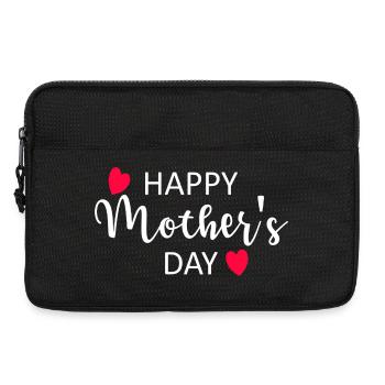 Happy Mother's Day Script Hearts - Laptop bag 13" - black - Front