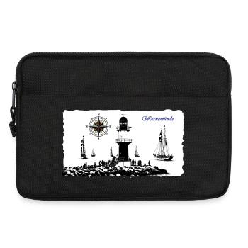 Warnemünde Leuchtturm Kompass Edition - Laptoptasche 13" - Schwarz - Vorne