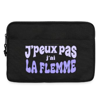 J'peux pas j'ai la flemme - Sacoche pour ordinateur portable 13 pouces - noir - Devant
