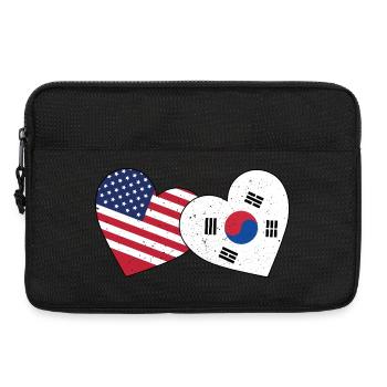 Südkorea und US-Flagge Amerikanisch Koreanisch - Laptoptasche 13" - Schwarz - Vorne