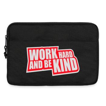 Work Hard And Be Kind Inspirierend Fleiß Güte Logo - Laptoptasche 13" - Schwarz - Vorne