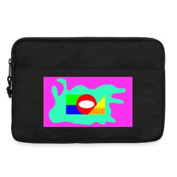 Néon en collage géométrique de blocs de couleur - Sacoche pour ordinateur portable 13 pouces - noir - Devant