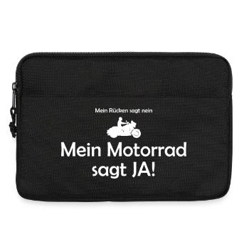 Mein Rücken sagt nein, Motorrad Biker Spruch - Laptoptasche 13" - Schwarz - Vorne