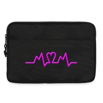Coeur lumineux dans le style néon pour la mère amoureuse - Sacoche pour ordinateur portable 13 pouces - noir - Devant