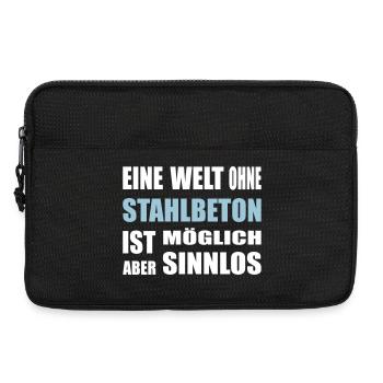 Concrete, reinforced concrete, for construction workers, cement, construction - Laptop bag 13" - black - Front