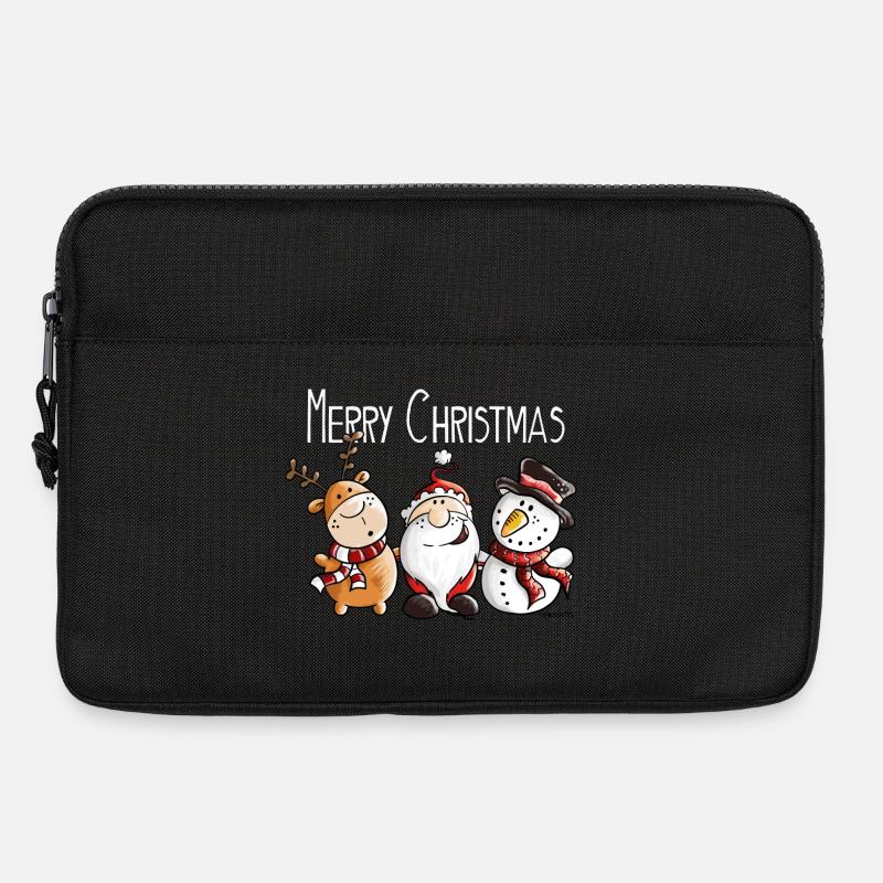 Merry Christmas Weihnachtsmann und Freunde - Laptoptasche 13" - Schwarz