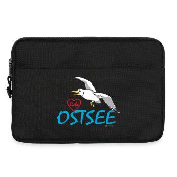 Möwe, Ich liebe die Ostsee - Laptoptasche 13" - Schwarz - Vorne