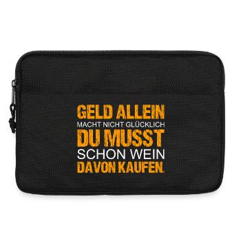 Geld allein macht nicht glücklich - Laptoptasche 13" - Schwarz - Vorne