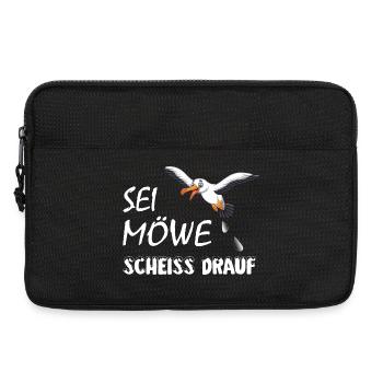 Sei Möwe, scheiss drauf, plattdeutsch Geschenk - Laptoptasche 13" - Schwarz - Vorne