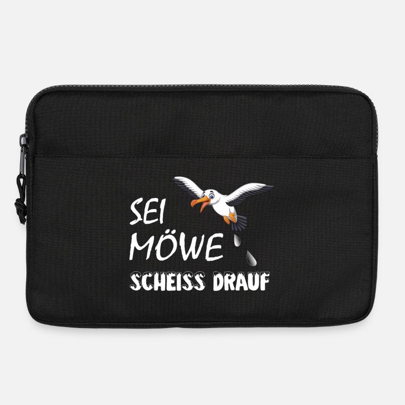Sei Möwe, scheiss drauf, plattdeutsch Geschenk - Laptoptasche 13" - Schwarz