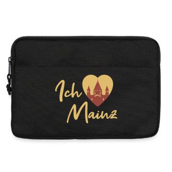 Ich liebe Mainz - Schriftzug - Laptoptasche 13" - Schwarz - Vorne