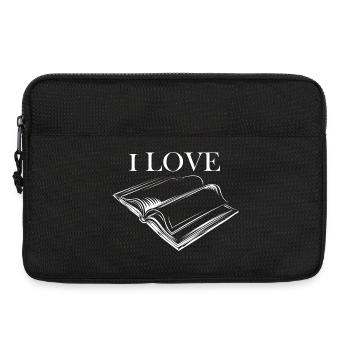 i love books book reading reader icon icon logo - Laptop bag 13" - black - Front