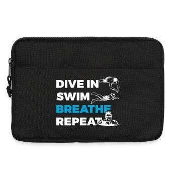 Eintauchen Schwimmen Atmen Wiederholen - Laptoptasche 13" - Schwarz - Vorne