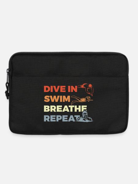 Tägliche Routine für Schwimmer - Laptoptasche 13" - Schwarz